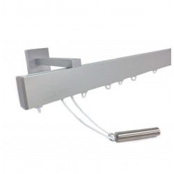 Binario per tende Minimal alluminio, sistema onda-wave, a parete o soffitto