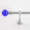 Bastone per tende in acciaio con terminale sfera in vetro di Murano