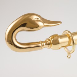 Bastone per tende in ottone con terminale Cigno