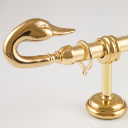 Bastone per tende in ottone con terminale Cigno