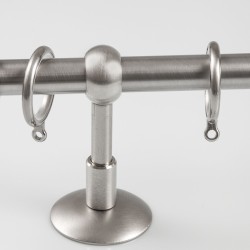 Bastone per tende in acciaio con terminale sfera liscia