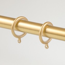 Bastone per tende in ottone con terminale sfera rigata vetro di Murano verde