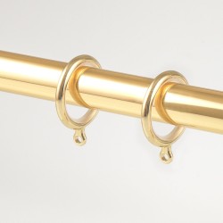 Bastone per tende in ottone con terminale sfera rigata vetro di Murano verde