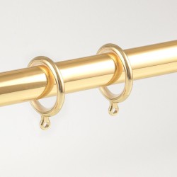 Bastone per tenda in ottone con terminale Nigella in ceramica di Capodimonte