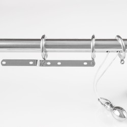 Bastone per tende in acciaio con terminale cono in legno