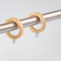 Bastone per tende in acciaio con terminale cono in legno