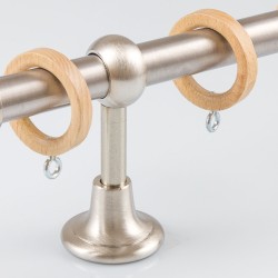 Bastone per tende in acciaio con terminale cono in legno