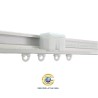 Binario per tenda alluminio piatto bianco, attacco a soffitto o parete