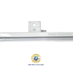 Binario per tenda alluminio piatto bianco, attacco a soffitto o parete
