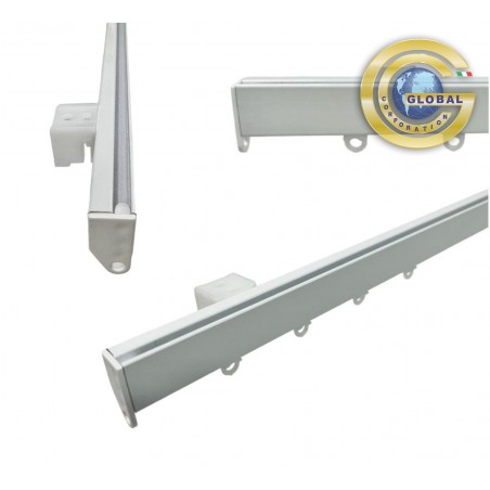 Binario per Tenda Alluminio Piatto Bianco