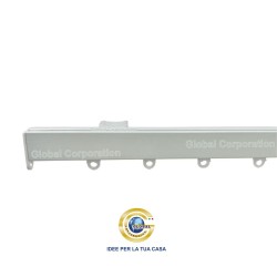 Binario per tenda alluminio piatto bianco, attacco a soffitto o parete