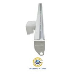 Binario per tenda alluminio piatto bianco, attacco a soffitto o parete