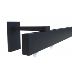 Binario per tende nero Minimal a soffitto e parete doppio o singolo