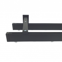 Binario per tende nero Minimal a soffitto e parete doppio o singolo